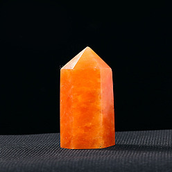 Солнечный Камень Украшение дисплея башни из натурального солнечного камня, исцеляющие каменные палочки, для декора для балансировки энергии, медитации, терапии, шестиугольная призма, 40~50 мм