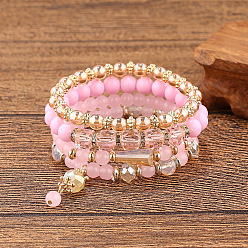 Pink EB0279-3 Boho Tassel Colorful Multi-layer Bracelet for Women - Trendy and Chic