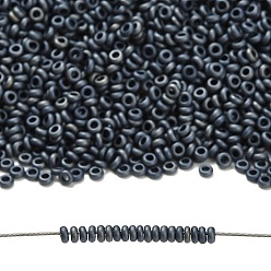 (612) Matte Color Gun Metal Toho 8/0 полукруглые бусины, японский бисер, (612) матовый металлический пистолет, 3x1.15 мм, отверстие : 1.2 мм, Около 3722 шт / 50 г