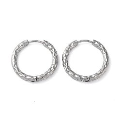Нержавеющая Сталь Цвет Не тускнеют 304 серьги-кольца из нержавеющей стали, цвет нержавеющей стали, 20x20.5x2.5 мм