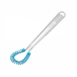 Темно-Голубой 430 взбиватель яиц из нержавеющей стали, с силиконовой головкой, инструмент для выпечки своими руками, глубокое синее небо, 195x35 мм