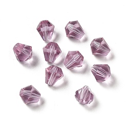 Old Rose Glass Imitation Austrian Crystal Beads, Faceted, Diamond, Old Rose, 8x7.5mm, Hole: 0.9mm