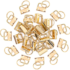 Light Gold 50 bracelet de matériel porte-clés en fer pcs, avec anneaux fendus, pour les bracelets de sac ruban sangle artisanat, or et de lumière, 22x25mm