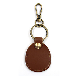 Coconut Brown PU Imitation Leather Keychains, with Metal Finding, Coconut Brown, 11.5cm