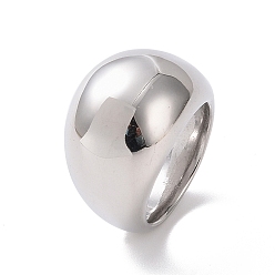 Stainless Steel Color 304 Stainless Steel Chunky Dome Finger Ring for Men Women, Stainless Steel Color, US Size 6~9(16.5~18.9mm)