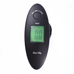 Black Portable Handheld Electronic Weighing Scales, 40kg/100g 88Lb Capacity Digital Electronic Luggage Scale, with LCD Display and Battery Included, Black, 29.5cm