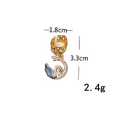 Golden Swan Matal Dreadlocks Beads, Braiding Hair Pendants Decoration Clips, Golden, 38x18mm