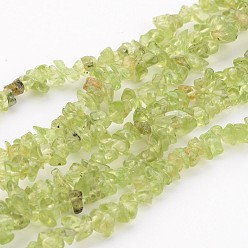 Olive Pierres fines perles péridot, puce, environ 3~4 mm de large, trou: environ 0.3 mm, environ 32~32.5 pouce
