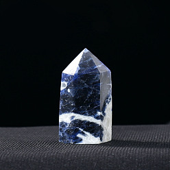 Содалитовое Украшение дисплея башни из натурального содалита, исцеляющие каменные палочки, для декора для балансировки энергии, медитации, терапии, шестиугольная призма, 40~50 мм