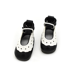 Черный Кукольная обувь из искусственной кожи, с кружевом, аксессуары для американских кукол, чёрные, 50x22x30 мм