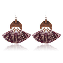 purple Bohemian Style Tassel Earrings Fashion Retro Statement Jewelry HY-6776-1