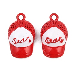 Красный Подвески из эмали и сплава, стойки покрытие, шляпные прелести, окрашеные, без кадмия, без никеля и без свинца, красные, 23.5x14x8.5 мм, отверстие : 2.5 мм