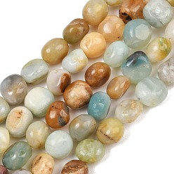 Flower Amazonite Натуральный цветок амазонитовые бусины пряди, самородки, 9~11x8~10x6~10 мм, отверстие : 0.8 мм, около 18~19 шт / нитка, 6.89~7.28'' (17.5~18.5 см)