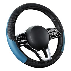 Стально-синий Чехол на руль из искусственной кожи, противоскользящее покрытие, универсальная защита колеса автомобиля, стальной синий, 380 мм