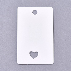 White Paper Price Tags, Hang Tags, for Jewelry Display, Arts and Crafts, Wedding Christmas, Rectangle with Heart, White, 50x30x0.4mm, Hole: 4mm