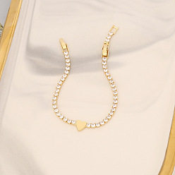 5# Модный браслет из циркона в форме сердца с украшением в виде пятиконечной звезды, 18k позолоченные украшения b346