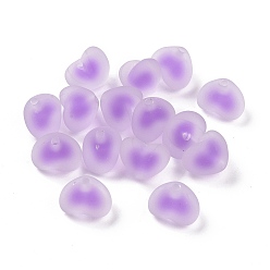 Blue Violet Rubberized Style Transparent Acrylic Beads, Two Tone, Bead in Bead Style, Heart, Blue Violet, 14x18x13.8mm, Hole: 2.8mm