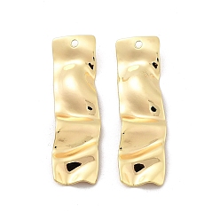 Real 18K Gold Plated Brass Pendants, Irregular Rectangle, Real 18K Gold Plated, 36x10x2mm, Hole: 1.2mm