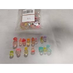 (52) Непрозрачная лаванда 60шт. 15 стили светящихся смоляных грибовидных украшений, для украшения рабочего стола домашнего офиса, светится в темноте, разноцветные, 15.5~32.5x16~12.5x10.5~17 мм, 4 шт / стиль