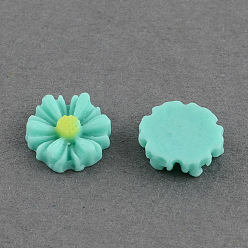 Turquoise Flatback Hair & Costume Accessories Ornaments Scrapbook Embellishments Resin Flower Daisy Cabochons, Turquoise, 9x2.5mm