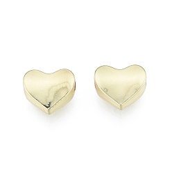 Light Gold Alloy Beads, Cadmium Free & Lead Free, Heart, Light Gold, 10x11x4mm, Hole: 1.6mm