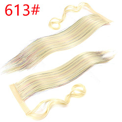 613# Magic Tape Wrapped Golden Straight Hair Ponytail Extension with Volume and Natural Look for Women