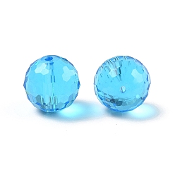 Озёрно--синий Стекло k9 стекло, имитация Австрийские кристаллические шарики, граненый (128 граней), круглые, Плут синий, 12 мм, отверстие : 1.4~2 мм