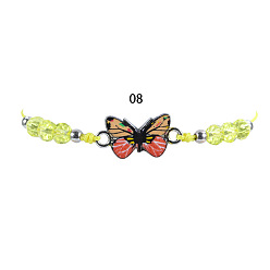 8 Разноцветный браслет-бабочка - хрустальные бусины, ручной работы, лето, девочки, ткачество, различные стили