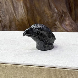 Обсидиан Натуральные обсидиановые скульптурные украшения, для украшения стола домашнего офиса, орел, 30~40 мм