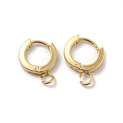 Real 24K Gold Plated 201 Stainless Steel Huggie Hoop Earrings Findings, with Vertical Loop, with 316 Surgical Stainless Steel Earring Pins, Ring, Real 24K Gold Plated, 11x3mm, Hole: 2.7mm, Pin: 1mm