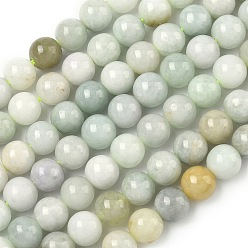Бирманский Нефрит Натуральный майяр нефрит / бурманский нефрит бисерные пряди, круглые, 8~8.5 мм, отверстие : 0.8 мм, около 46 шт / нитка, 15.08 дюйм (38.3 см)