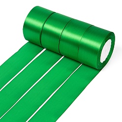 Verde Cinta de satén de una sola cara, Cinta de poliéster, verde, 2 pulgada (50 mm), sobre 25yards / rodillo (22.86 m / rollo), 100yards / grupo (91.44m / grupo), 4 rollos / grupo