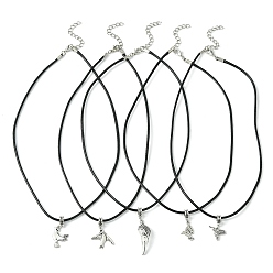 Mixed Shapes Антикварные ожерелья с подвесками в виде птиц из серебряного сплава, с искусственной кожи шнуры, разнообразные, 17.20 дюйм (43.7 см)