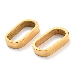 Golden Ion Plating(IP) 201 Stainless Steel Slide Charms/Slider Beads, For Leather Cord Bracelets Making, Oval, Golden, 2.9x14.7x8.5mm, Hole: 12.3x6.2mm