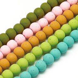 Mixed Color Handmade Polymer Clay Beads Strands, Round, Mixed Color, 6mm, Hole: 1.5mm, about 70pcs/strand, 15.7 inch