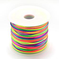 Colorful Nylon Thread, Rattail Satin Cord, Colorful, 1.0mm, about 76.55 yards(70m)/roll