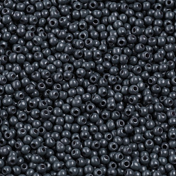 Dark Slate Blue FGB 6/0 Grade A Round Glass Seed Beads, Baking Paint, DarkSlate Blue, 4x3mm, Hole: 1mm, about 4500pcs/pound