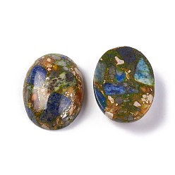 Lapis Lazuli Assembled Synthetic Imperial Jasper and Lapis Lazuli Cabochons, Dyed, Oval, 25~25.5x18~18.5x7.2mm