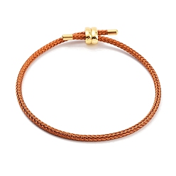 Шоколадный Изготовление браслетов из плетеной стальной проволоки, с золотыми тонами латунных бус, цвет шоколада, внутренний диаметр: 3-1/8 дюйм (8 см)