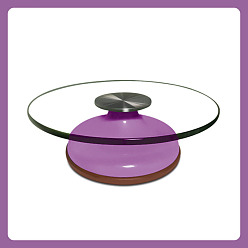 Орхидея Стеклянный вращающийся поворотный круг, с пластиковой подставкой, вращающийся поднос для торта, для скульптуры из керамической глины, сиреневые, 29.7x0.8x8.9 см