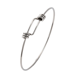 Нержавеющая Сталь Цвет Устойчивый к потускнению регулируемый 304 браслет из нержавеющей стали с возможностью расширения, цвет нержавеющей стали, 65 мм