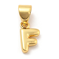 Letter F Brass Charms, Real 18K Gold Plated, Long-Lasting Plated, Lead Free & Cadmium Free, Letter Charm, Letter F, 9.5x5.5x2.5mm, Hole: 5x3.5mm