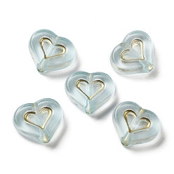 Аква Прозрачные акриловые бусины, сердце, вода, 12.5x14.5x5 мм, отверстие : 1.8 мм, о: 750 шт / 500 г