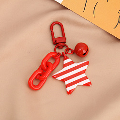 Red Colorful Detachable Chain Cute Enamel Bell Bag Charm Keychain Pendant Gift