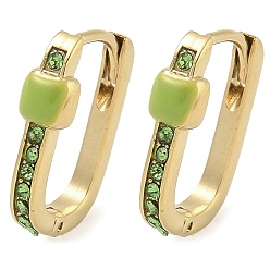Желто-Зеленый Ионное покрытие (ip) 304 серьги-кольца из нержавеющей стали, с микропаве из кубического циркония и эмалью для женщин, реальный 14 k позолоченный, желто-зеленый, 5/8x1/8 дюйм (1.6x0.4 см)