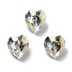 Light Crystal AB K 9 кабошоны из стеклянного страза, задние и задние, сердце, свет кристалл AB, 5.5x5x3 мм