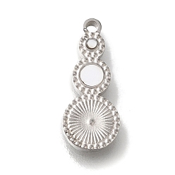 Нержавеющая Сталь Цвет 304 шармы для ручной полировки из нержавеющей стали, с белым акрилом, Горлянка, цвет нержавеющей стали, 15x6x2 мм, отверстие : 1.2 мм