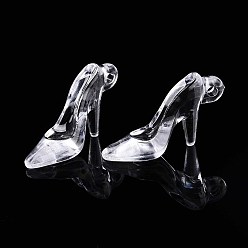 Прозрачный Прозрачные акриловые подвески, туфли на высоких каблуках, прозрачные, 20x35x11.5 мм, отверстие : 2.5 мм, о 24 шт / комплект