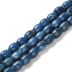 Steel Blue Natural Dolomite Beads Strands, Dyed, Rice, Steel Blue, 5.5~6x4.5mm, Hole: 1mm, about 68~69pcs/strand, 15.94~16.22 inch(40.5~41.2cm)
