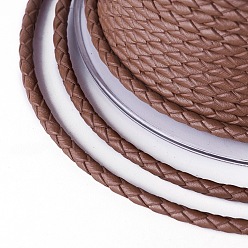 Сиена Оплетенный шнур из натуральной кожи, кожаный шнур ювелирных изделий, ювелирные изделия DIY делает материал, цвет охры, 3 мм, около 5.46 ярдов (5 м) / рулон